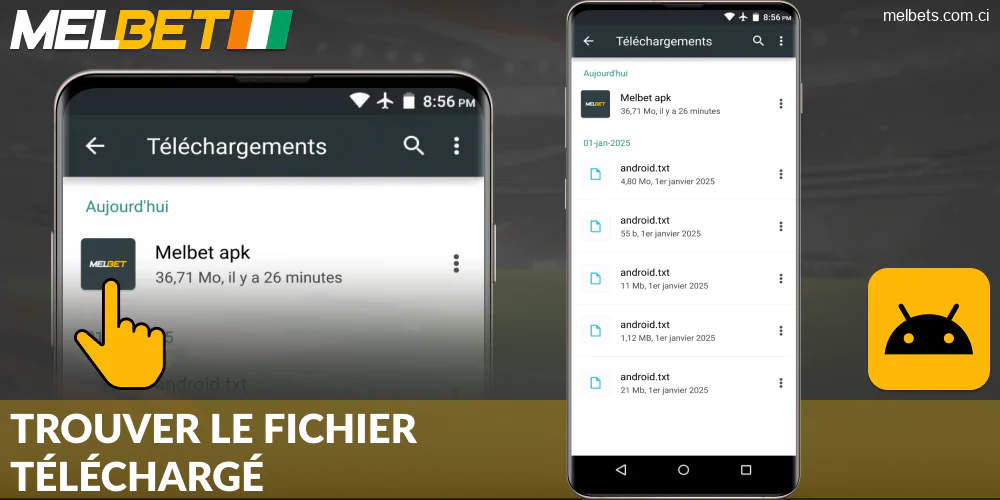 Trouvez le fichier APK Melbet CI