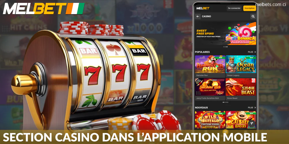 Casino en ligne dans l'application Melbet pour les Ivoiriens