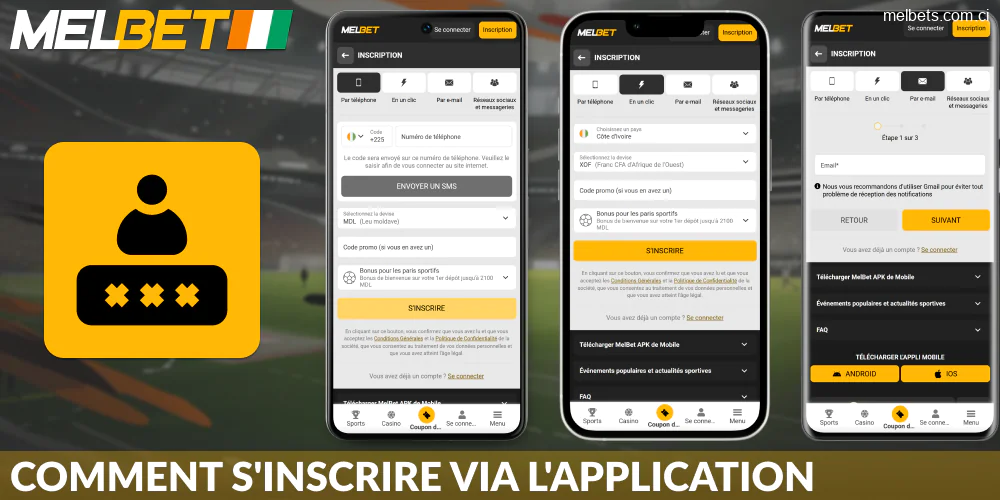 Guide d'inscription sur l'application Melbet Côte d'Ivoire
