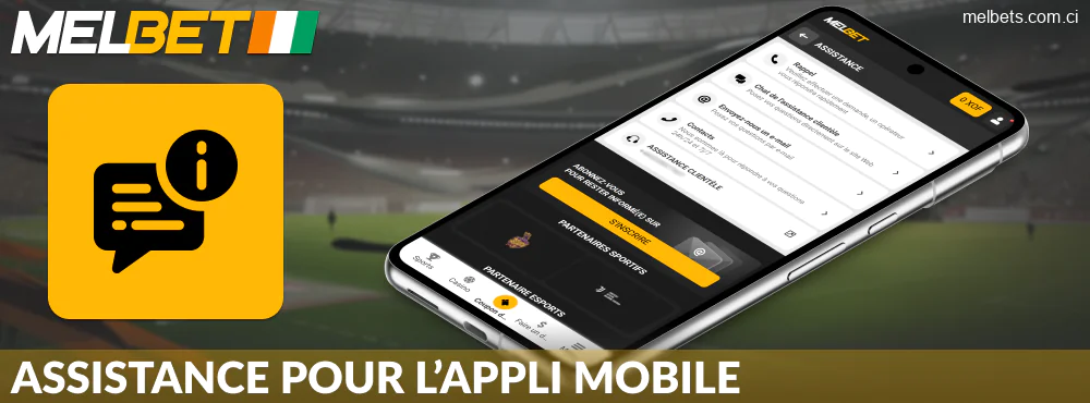 Contacts dans l'application Melbet pour les Ivoiriens