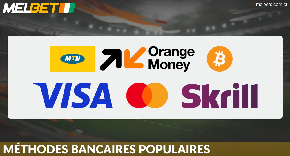 Systèmes de paiement populaires sur Melbet CI